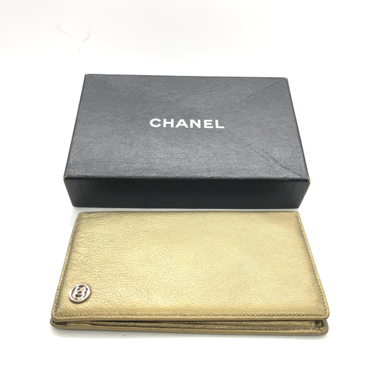 Chanel Gold Tone Caviar Leather Bifold Wallet