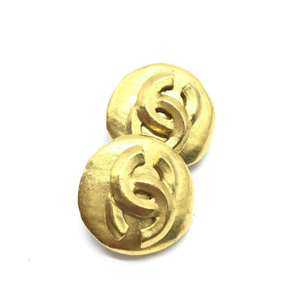 Chanel Gold Tone CC Clip-On Earrings
