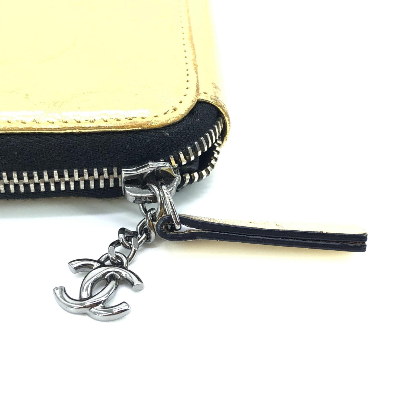 Chanel Gold Tone Votez Coco Zip Clutch