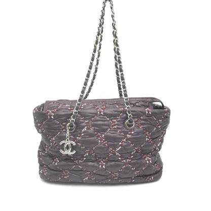 Chanel Paris-Byzance Chain Shoulder Bag Purple Nylon