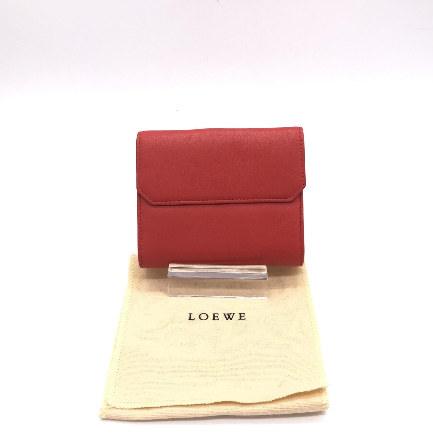 Loewe Red Leather Trifold Wallet