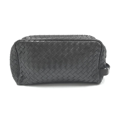 Bottega Veneta Woven Leather Cosmetic Bag, Black