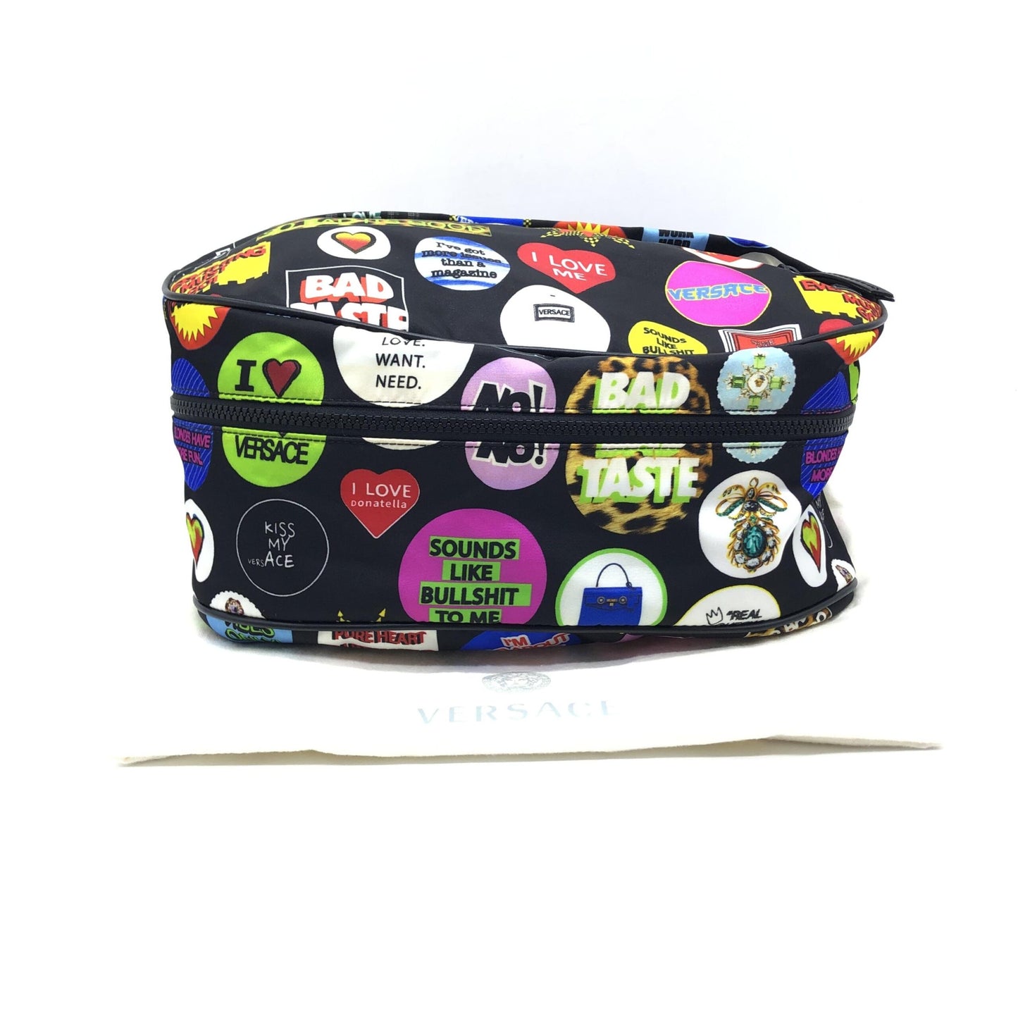 Versace Versache Nylon Travel Stamp Vanity Pouch