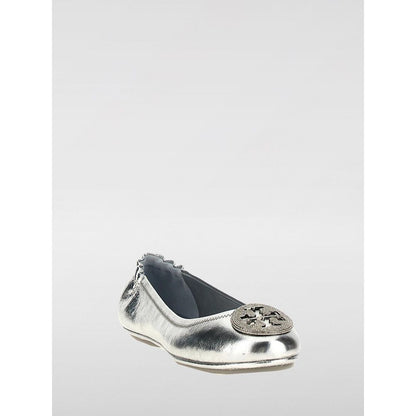 Tory Burch Silver Leather Ballet Flats