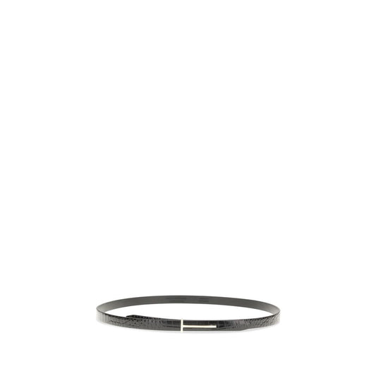 Tom Ford Black Leather Thin Belt