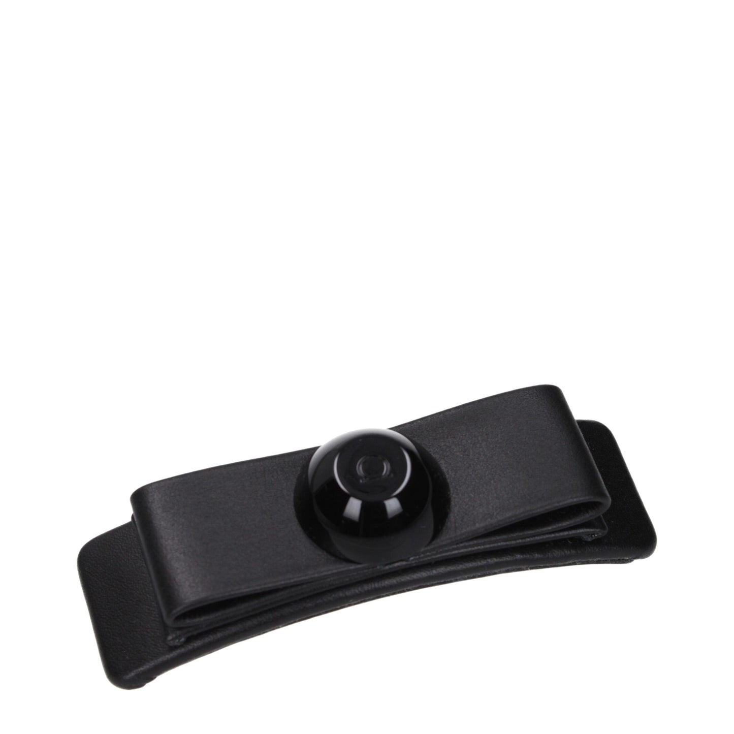 Salvatore Ferragamo Black Leather Hair Clip