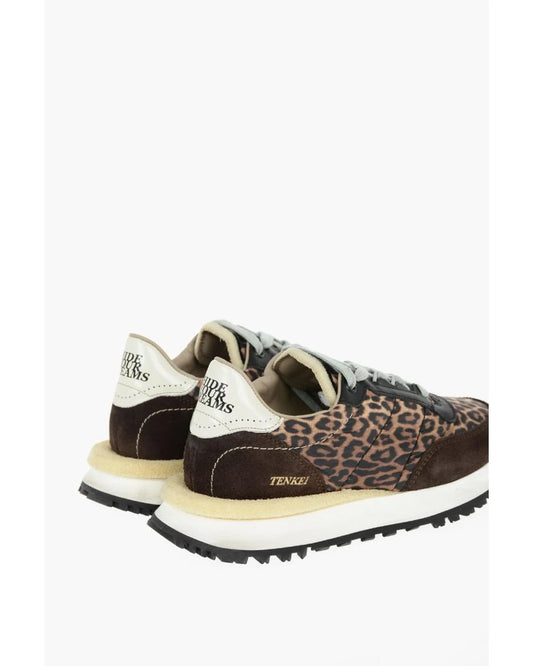 Hidnander Brown Leather Low Top Sneakers