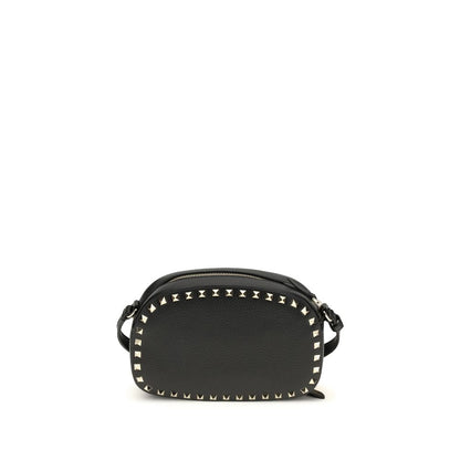 Valentino Garavani Black Calf Leather Bos Taurus Shoulder Bag