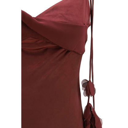 Self-Portrait Bordeaux Polyester Cocktail Dress