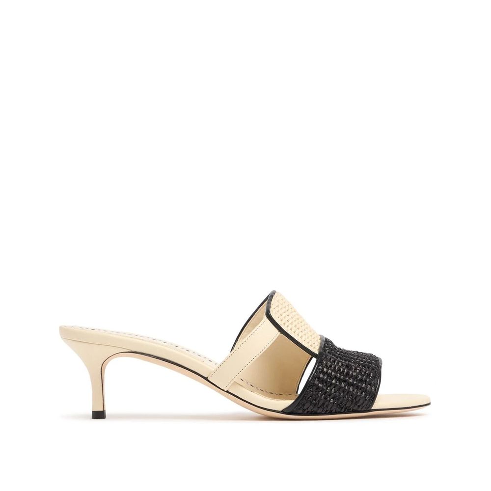 Manolo Blahnik Beige Leather Stiletto Heel Sandals