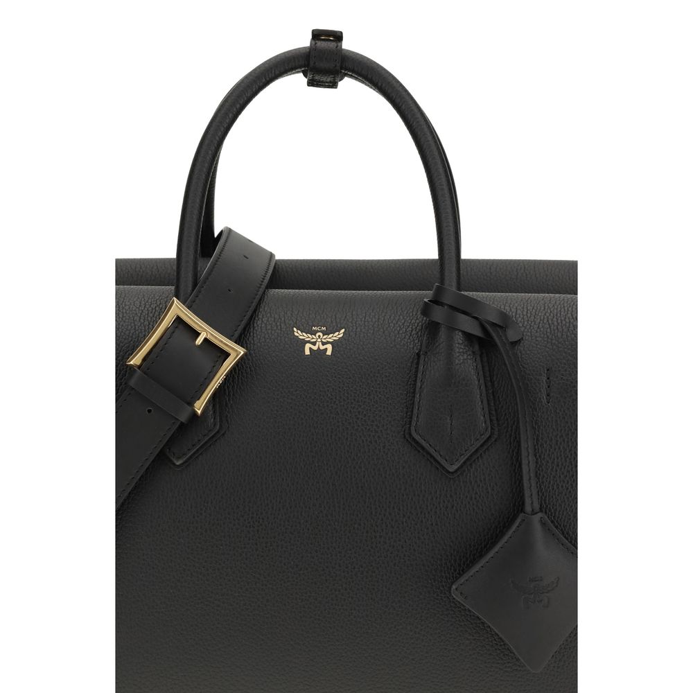 MCM Black Calf Leather Bos Taurus Handbag