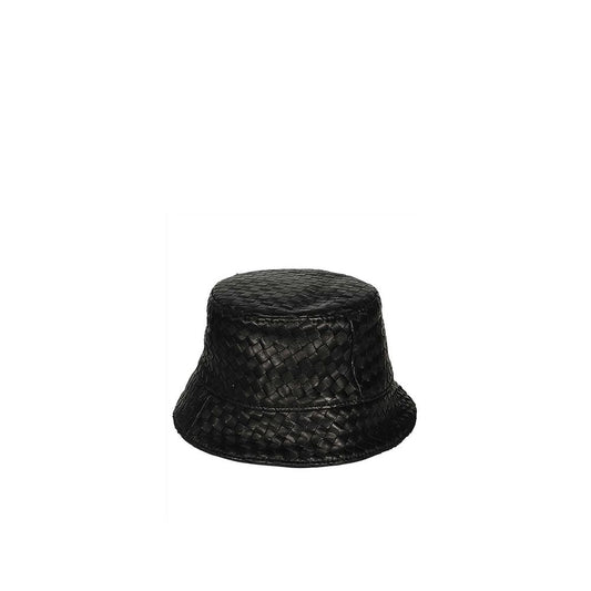 Bottega Veneta Black Lamb Leather Bucket Hat