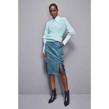 Patrizia Pepe Green Polyester Long Skirt