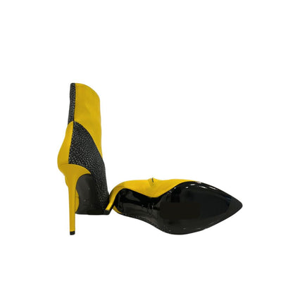 Borbonese Yellow Genuine Leather Women Boot