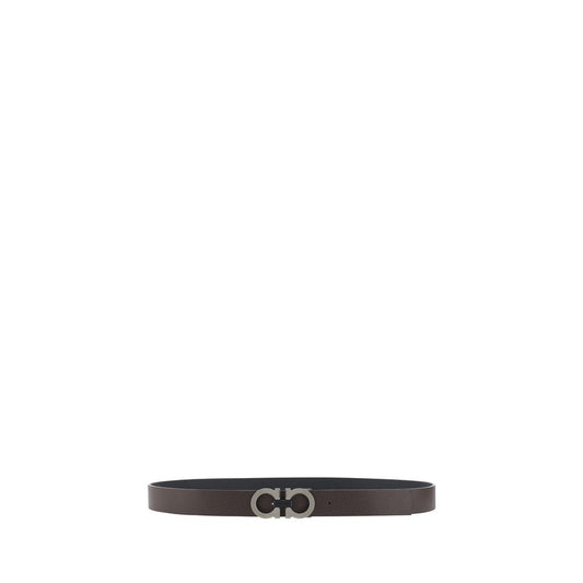 Ferragamo Black Calf Leather Bos Taurus Regular Belt