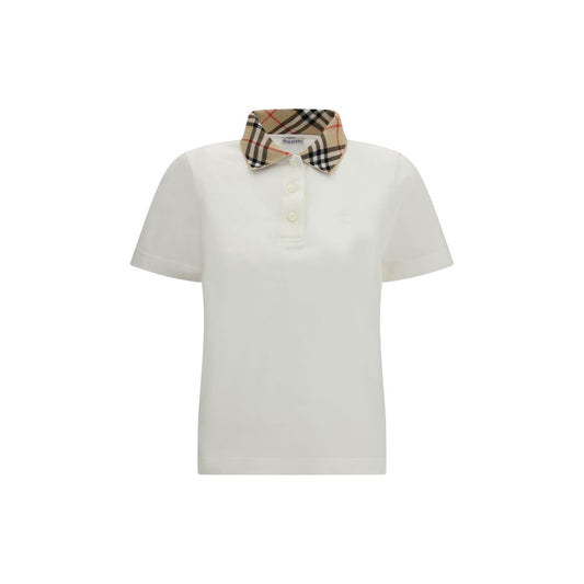 Burberry White Cotton Polo Shirt