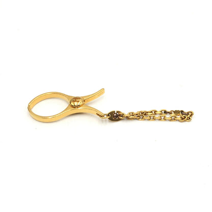 Hermès Gold Metal Glove Holder Keychain