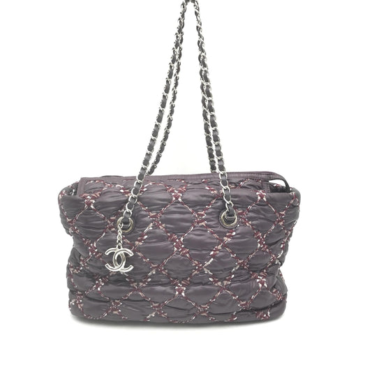 Chanel Paris-Byzance Chain Shoulder Bag Purple Nylon
