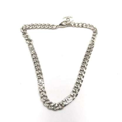 Chanel Silver Tone Curb Chain Link Necklace