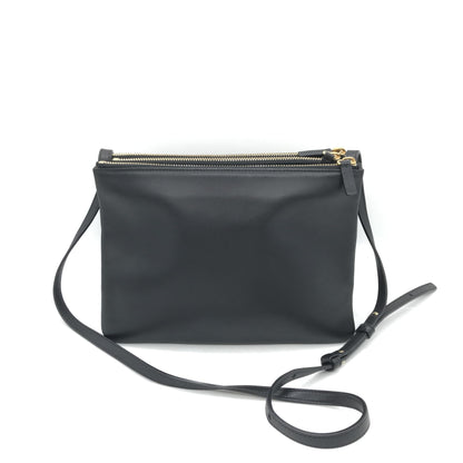 Celine Trio Black Leather Shoulder Bag