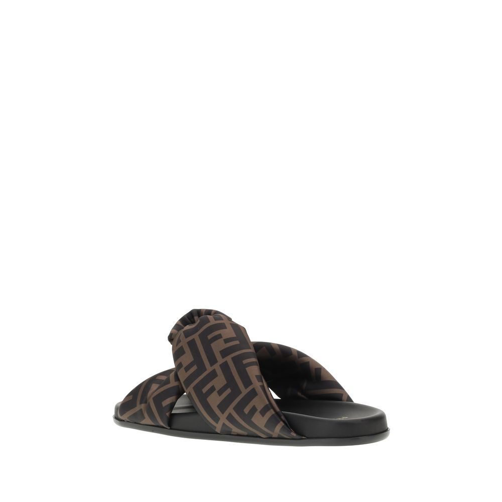 Fendi Multicolor Polyester Flat Sandals