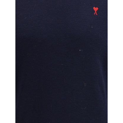 Ami Paris Blue Merino Wool Sweatshirt