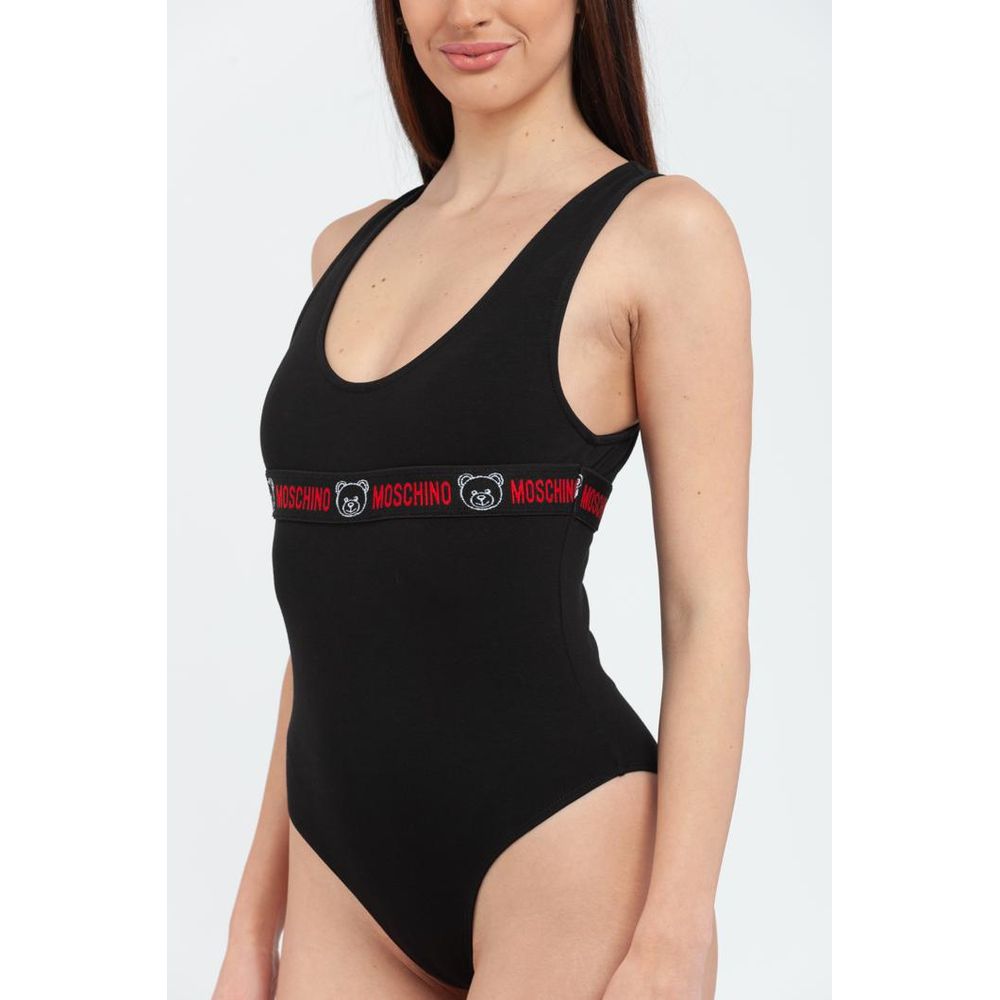 Moschino Black Cotton Bodysuit