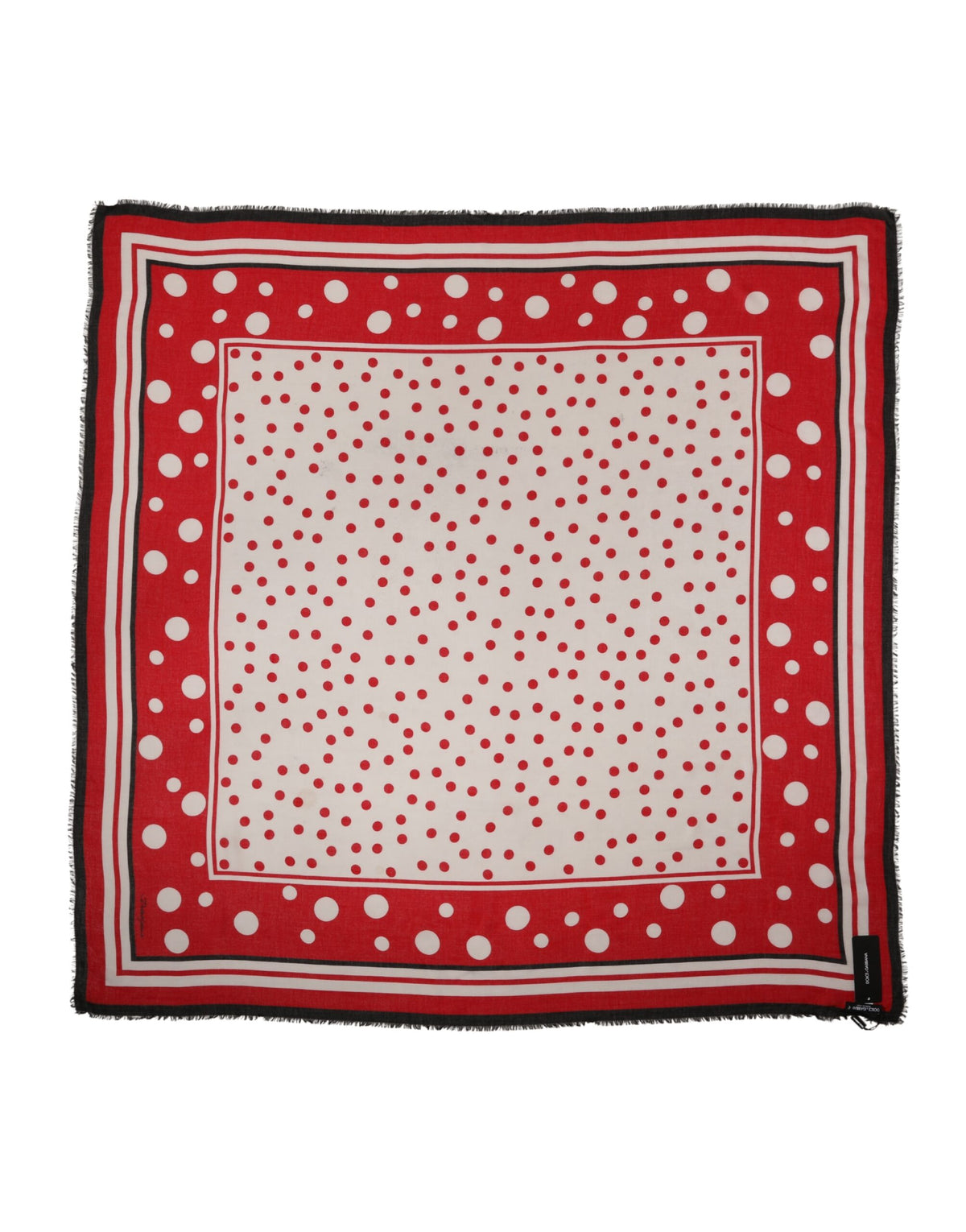 Dolce & Gabbana roter Schal mit Tupfenmuster, 130 cm x 130 cm