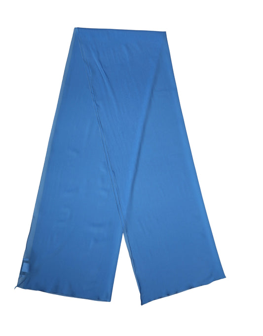 Dolce & Gabbana Blue Silk Neck Wrap Shawl Stole 200cm x 64cm Scarf