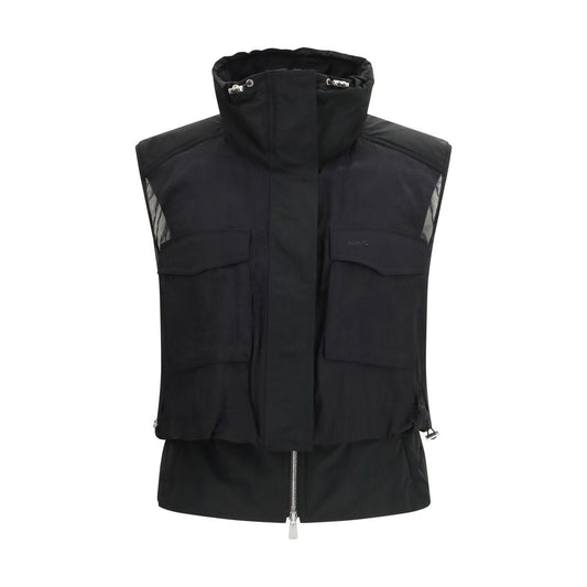 PINKO Black Nylon Sleeveless Jacket
