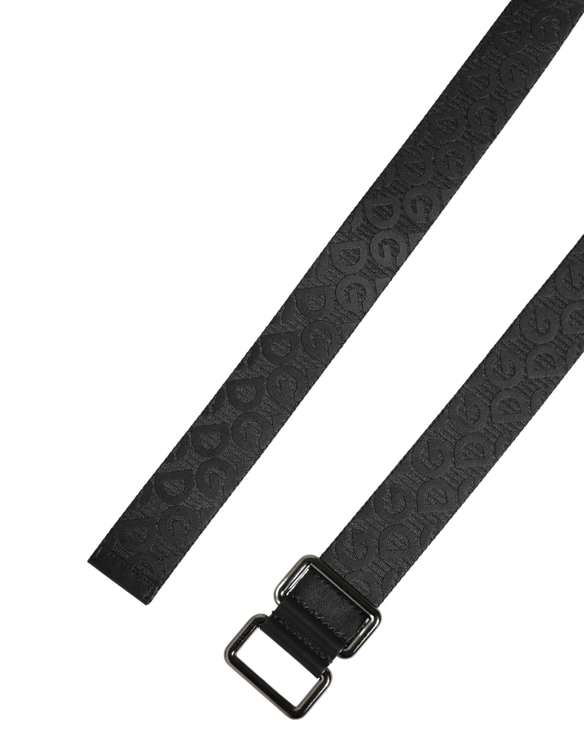 Dolce & Gabbana Gürtel mit schwarzem Logo-Monogramm und Silberschnalle