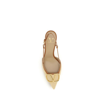 Valentino Garavani Beige Calf Leather Bos Taurus High Heel Pumps