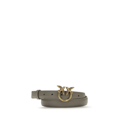 PINKO Gray Calf Leather Bos Taurus Regular Belt