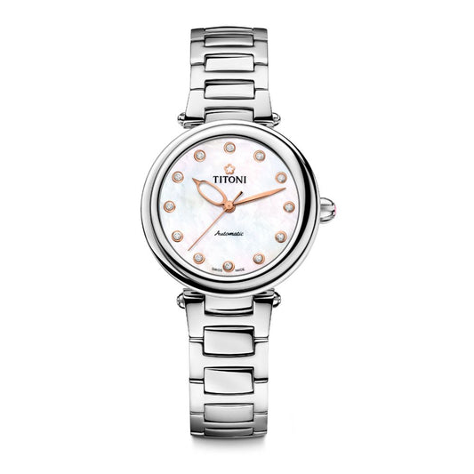 TITONI Gray Stainless Steel Dress Watch