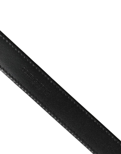 Dolce & Gabbana Men Silver Classic Leather Square Buckle Belt