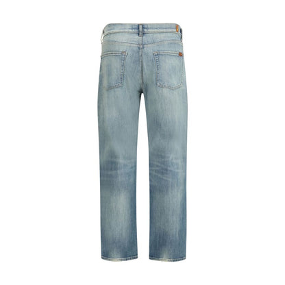 7FOR Blue Cotton Relaxed Fit Jeans