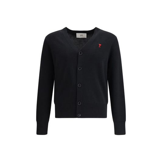 Ami Paris Black Wool Cardigan
