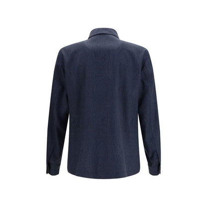 Etro Blue Wool Oves Aries Jacket