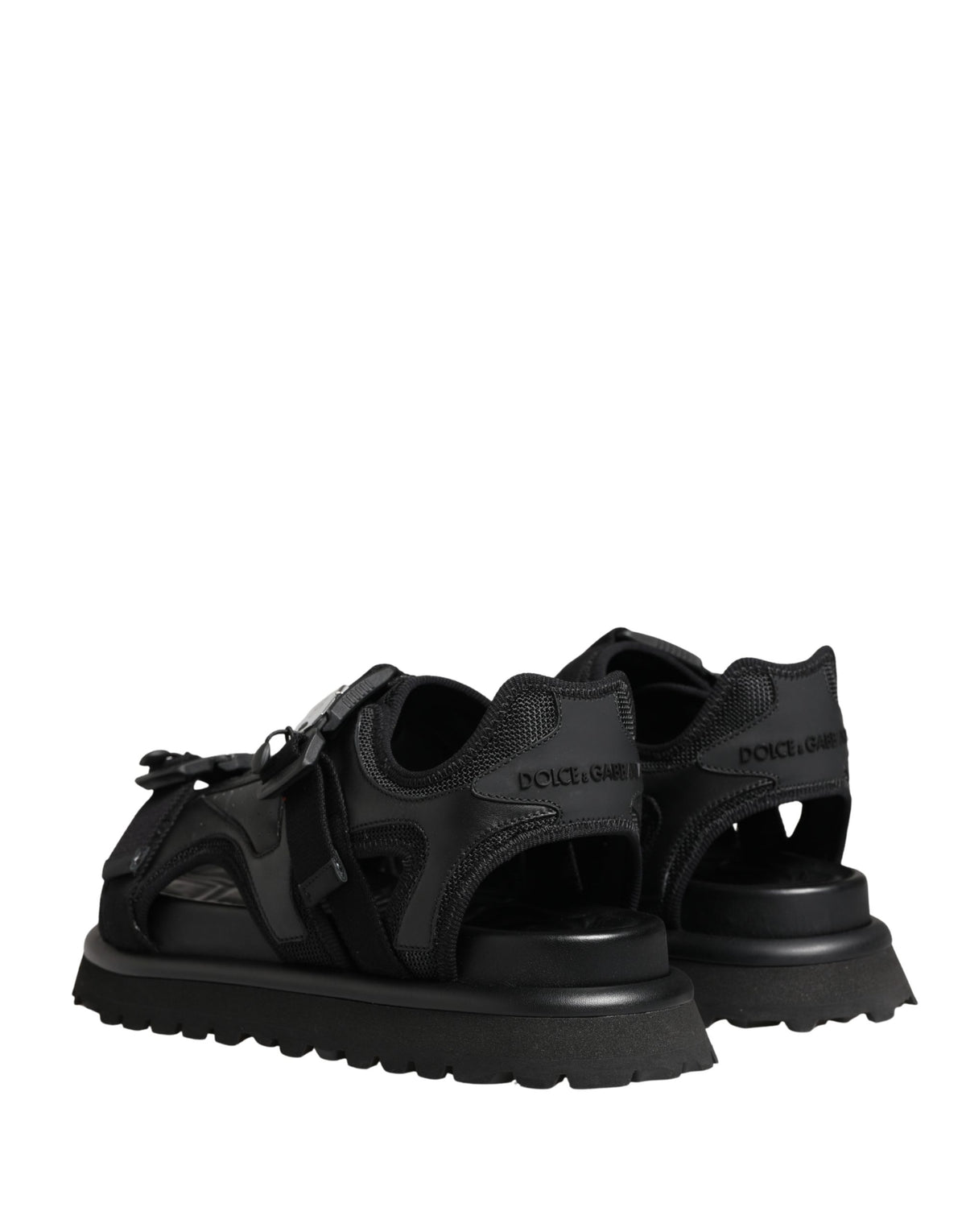 Dolce & Gabbana Schwarze Herren-Chunky-Sandalen mit Logo-Detail