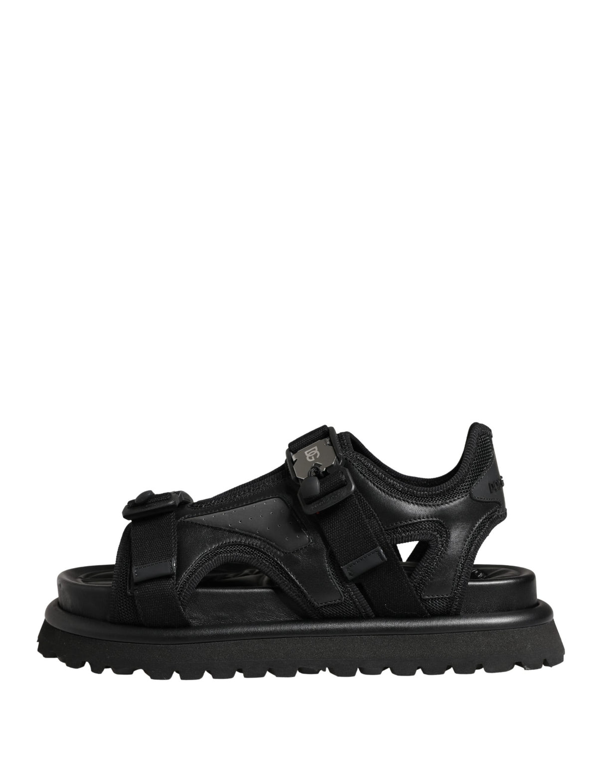 Dolce & Gabbana Schwarze Herren-Chunky-Sandalen mit Logo-Detail