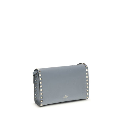 Valentino Garavani Blue Calf Leather Bos Taurus Shoulder Bag