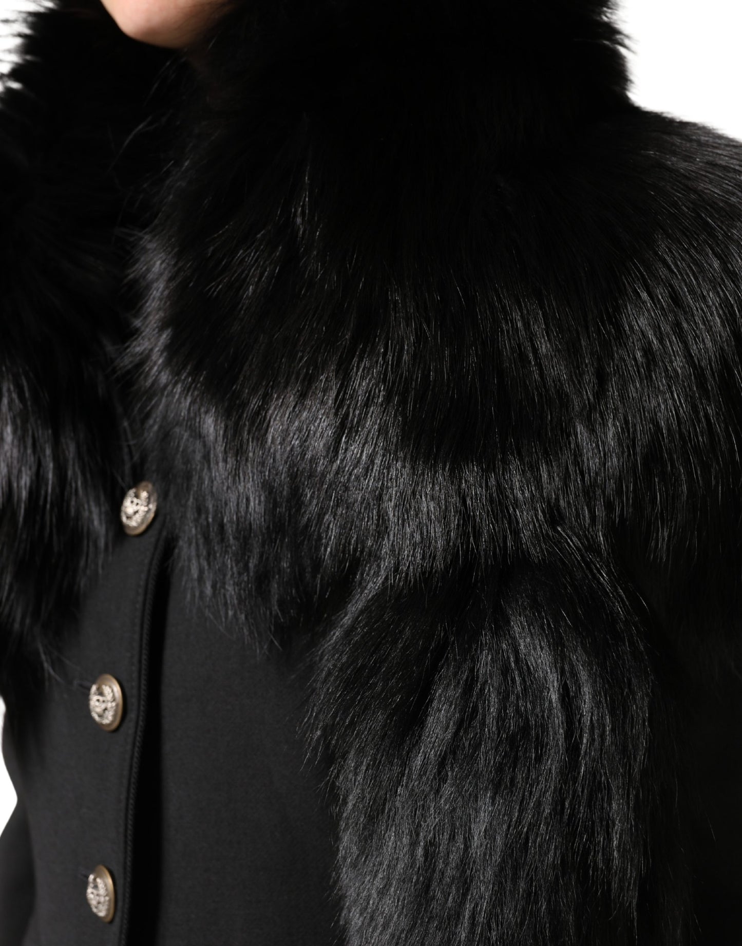 Dolce &amp; Gabbana – Halswärmer-Winterschal aus schwarzem Fuchspelz