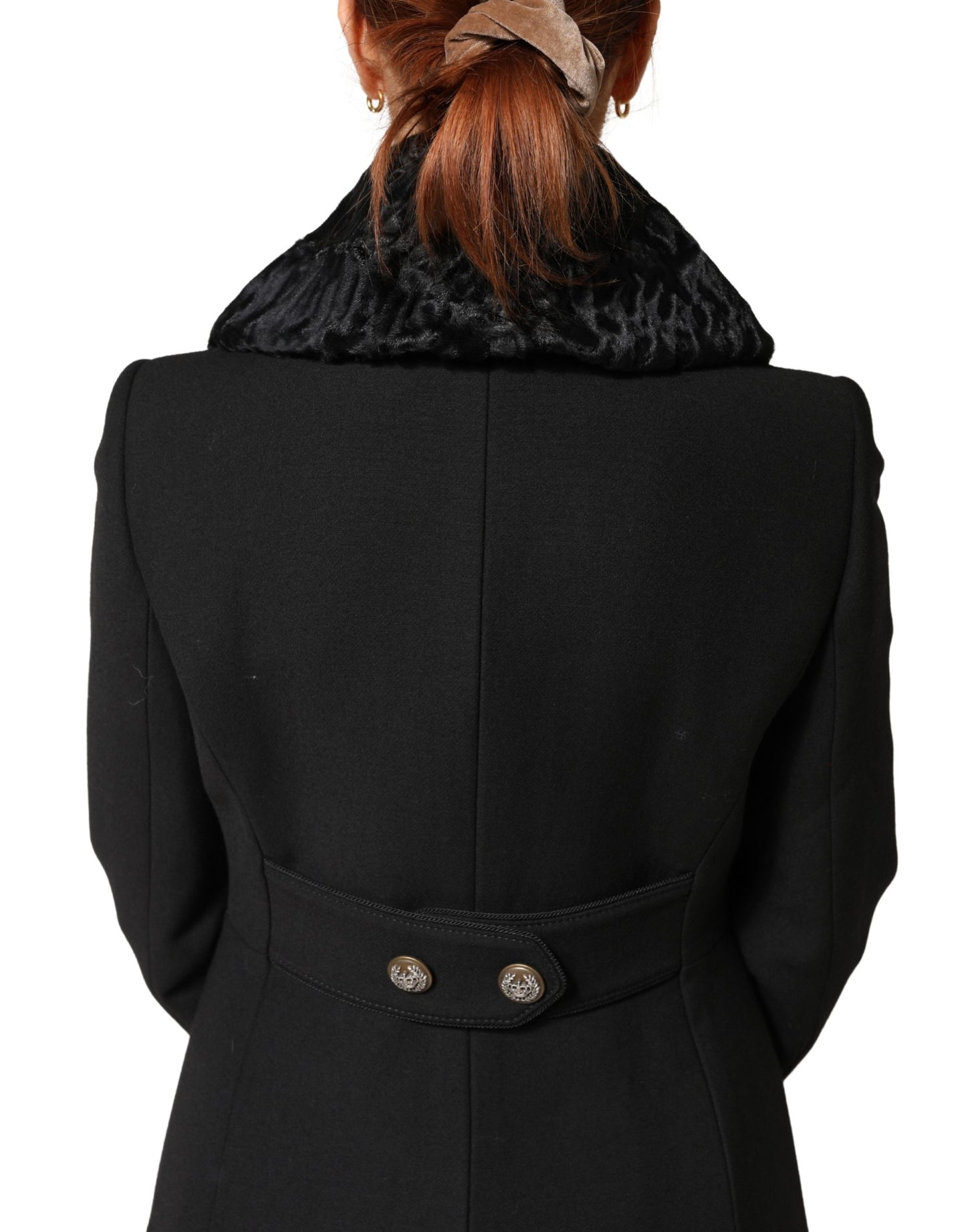Dolce &amp; Gabbana Schwarzer Lammfell-Halswärmer für Damen, Winterschal