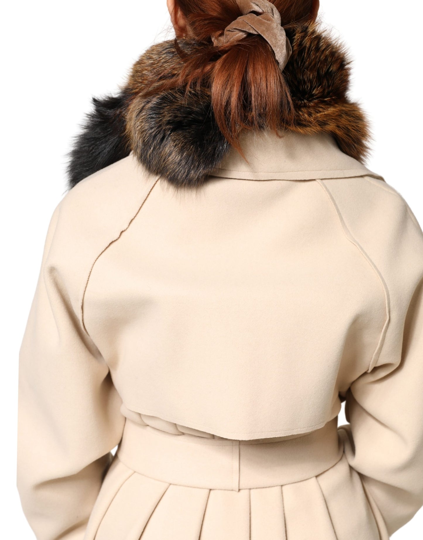 Dolce &amp; Gabbana Brauner Rotfuchspelz-Halswärmer-Winterschal