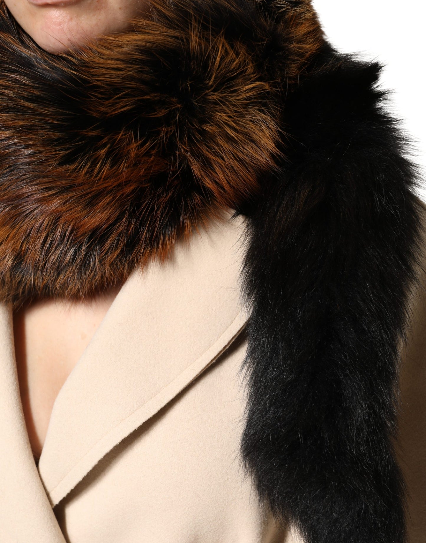 Dolce &amp; Gabbana Brauner Rotfuchspelz-Halswärmer-Winterschal