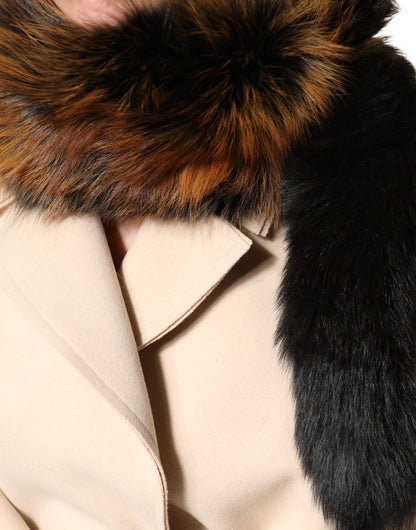 Dolce &amp; Gabbana Brauner Rotfuchspelz-Halswärmer-Winterschal