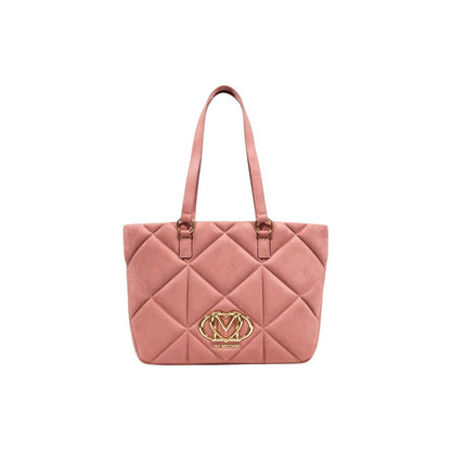Love Moschino Pink Suede Leather Handbag