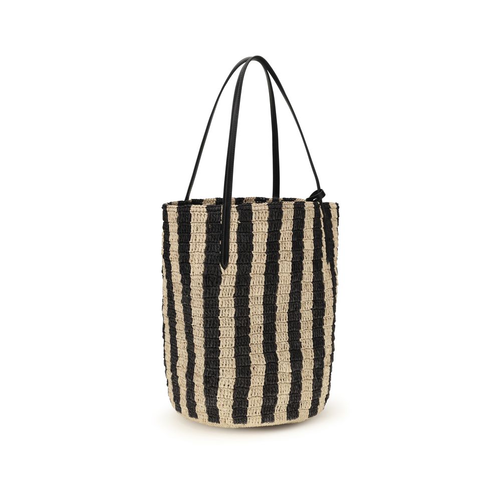Valentino Garavani Black Raffia Backet Bag