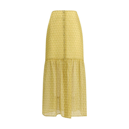 Kristina Ti Bicolor Silk Long Skirt