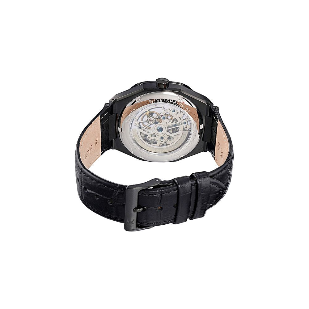 Pierre Cardin Black Leather Dress Watch